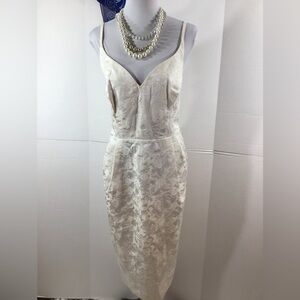 ASOS ivory metallic spaghetti strap dress 14